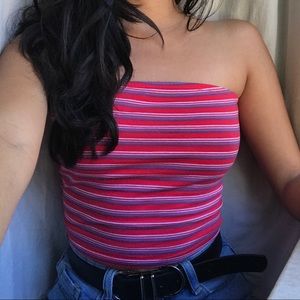 red stripped tube top
